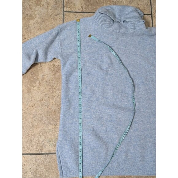 L.L. Bean Women's Size XS/S Respun Cashmere Turtleneck Tunic Sweater Blue - Picture 9 of 11